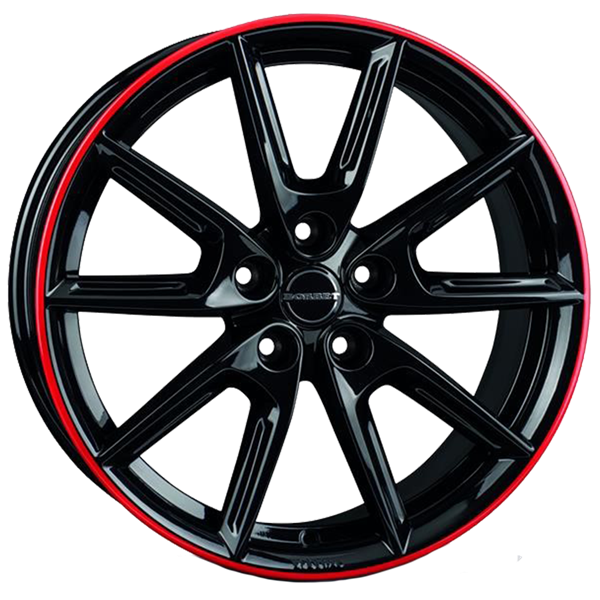 Borbet LX18 black glossy rim red 8,00x18 5x112,00 ET48,00
