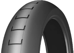 Close-up van het loopvlak Michelin Power SuperMoto 120/75 R16.5 Front TL NHS Medium