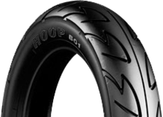 Close-up van het loopvlak Bridgestone B01 120/80-12 65 J Front/Rear TL