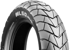 Close-up van het loopvlak Bridgestone ML 50 130/70-10 52 J Front/Rear TL M/C