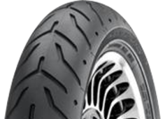 Close-up van het loopvlak Dunlop D408 130/70 B18 63 H Front TL