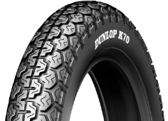 Close-up van het loopvlak Dunlop K70 3.50-19 57 P Front/Rear TT